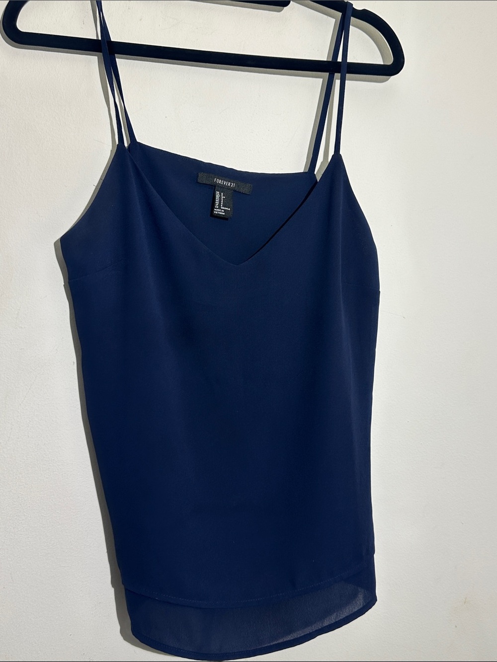 Forever 21 Navy Double Spaghetti Strap V-Neck Camisole